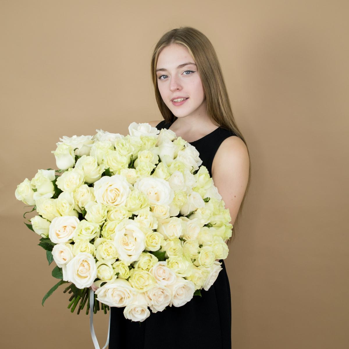 Белые розы 40 см (Эквадор)