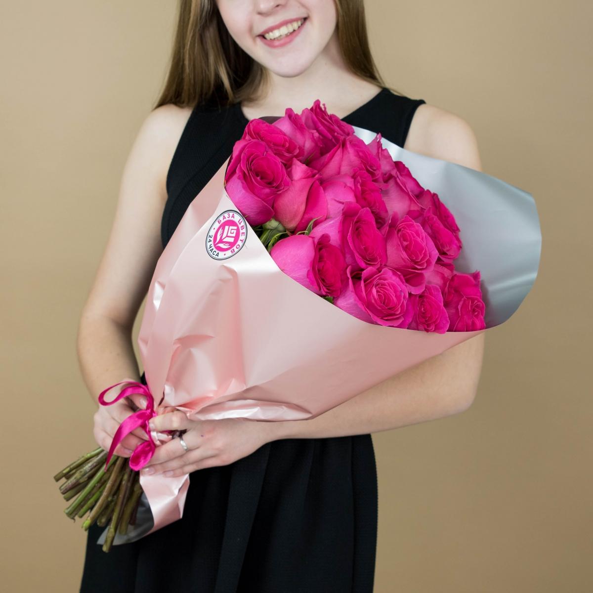 Букет из розовых роз 21 шт. (40 см) (код товара  7518orbng)