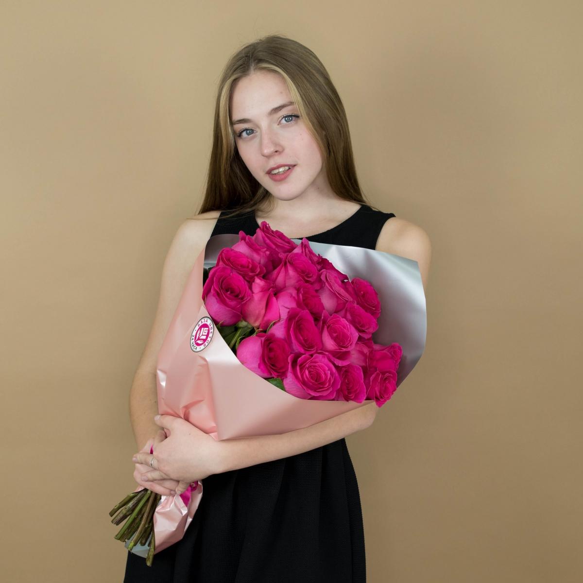 Букет из розовых роз 21 шт. (40 см) (код товара  7518orbng)
